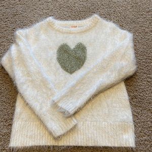 Golden Heart Fuzzy Sweater